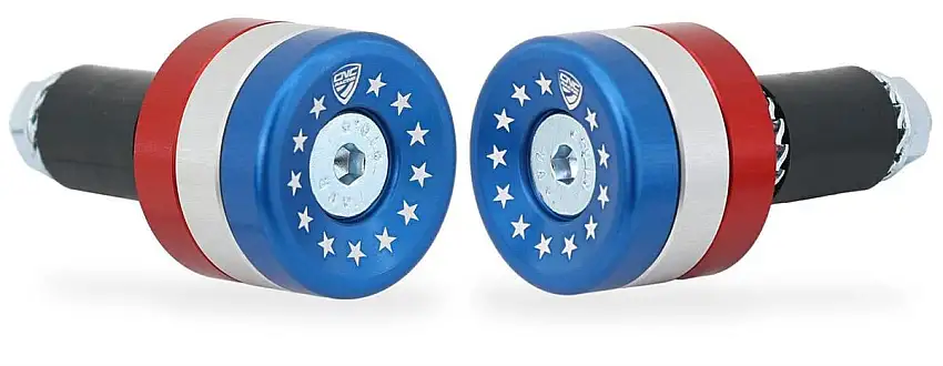 Contrappesi manubrio "Stars and Stripes" CNC Racing per Aprilia Tuono 1000 02-09